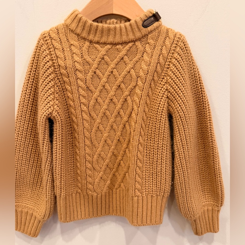 Jane and Jack Cable‎ Knit Sweater Toddler Girls Size 3 Camel Brown Pullover